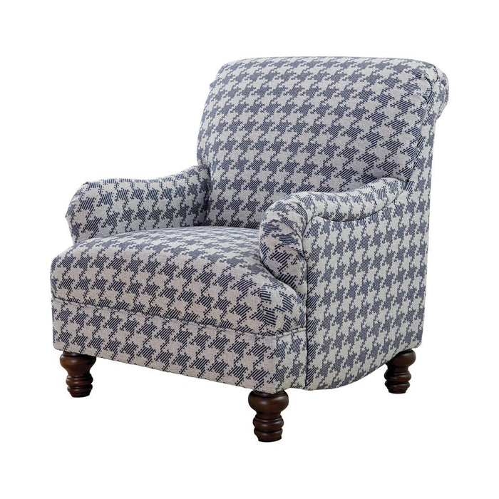 Glenn Recessed Arms Accent Chair Blue - U&U Home Budget Furniture (Carteret, NJ)