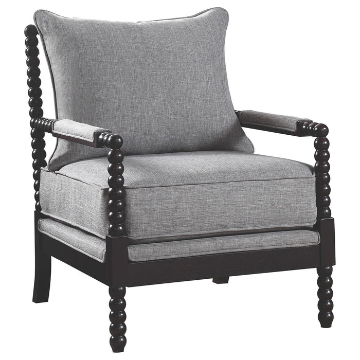 Blanchett Cushion Back Accent Chair Grey and Black - U&U Home Budget Furniture (Carteret, NJ)