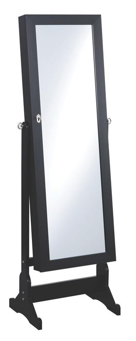 Tutuola Jewelry Cheval Mirror Black - U&U Home Budget Furniture (Carteret, NJ)