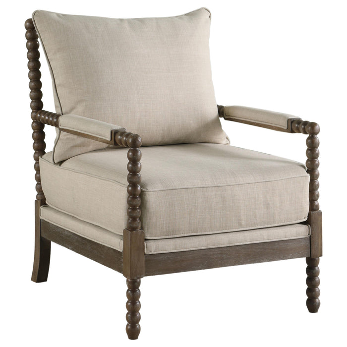 Blanchett Cushion Back Accent Chair Beige and Natural - U&U Home Budget Furniture (Carteret, NJ)