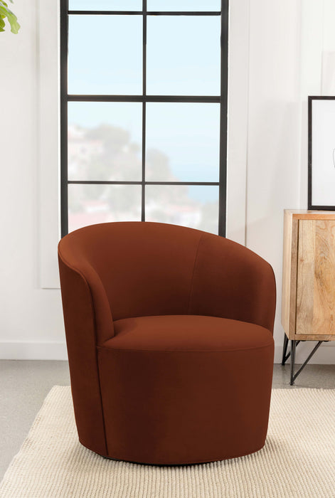 Joyce Sloped Arms Swivel Chair Burnt Orange - U&U Home Budget Furniture (Carteret, NJ)