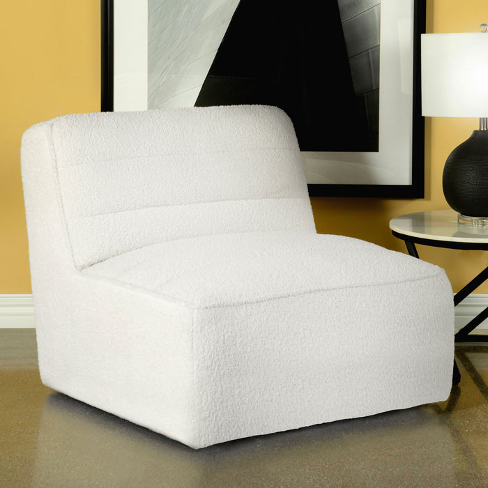 Cobie Upholstered Swivel Armless Chair - U&U Home Budget Furniture (Carteret, NJ)
