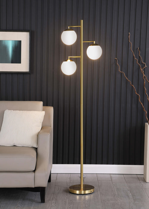 Sena Trio Tree Floor Lamp Gold - U&U Home Budget Furniture (Carteret, NJ)