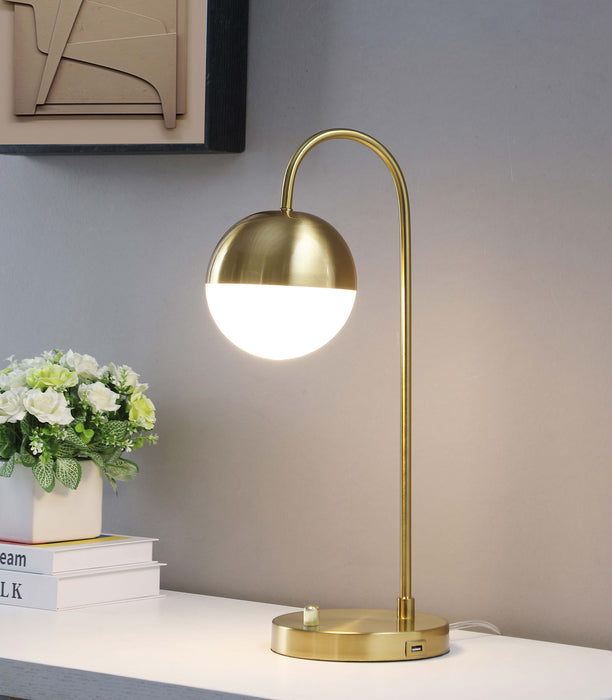 Merrick Round Arched Table Lamp Gold - U&U Home Budget Furniture (Carteret, NJ)