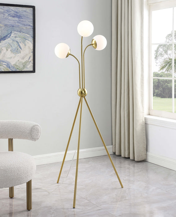 Miley Trio Tree Floor Lamp Gold - U&U Home Budget Furniture (Carteret, NJ)