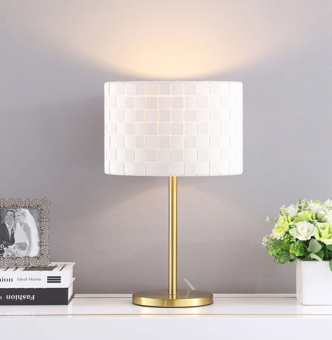 Ramiro Drum Shade Buffet Table Lamp Gold - U&U Home Budget Furniture (Carteret, NJ)