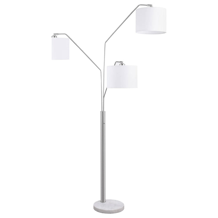 Jirou Trio Drum Shade Floor Lamp Stain Nickel - U&U Home Budget Furniture (Carteret, NJ)