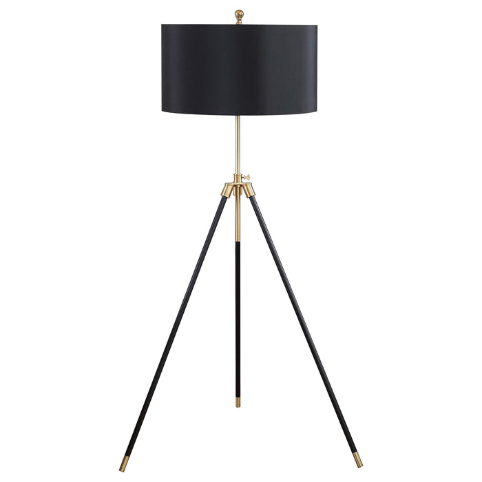 Zabka Tripod Floor Lamp Black and Gold - U&U Home Budget Furniture (Carteret, NJ)