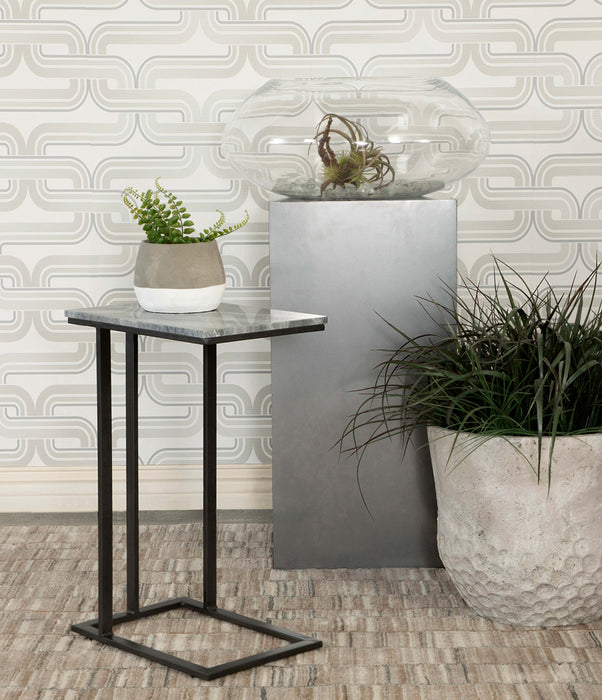 Vicente Accent Table with Marble Top Grey - U&U Home Budget Furniture (Carteret, NJ)