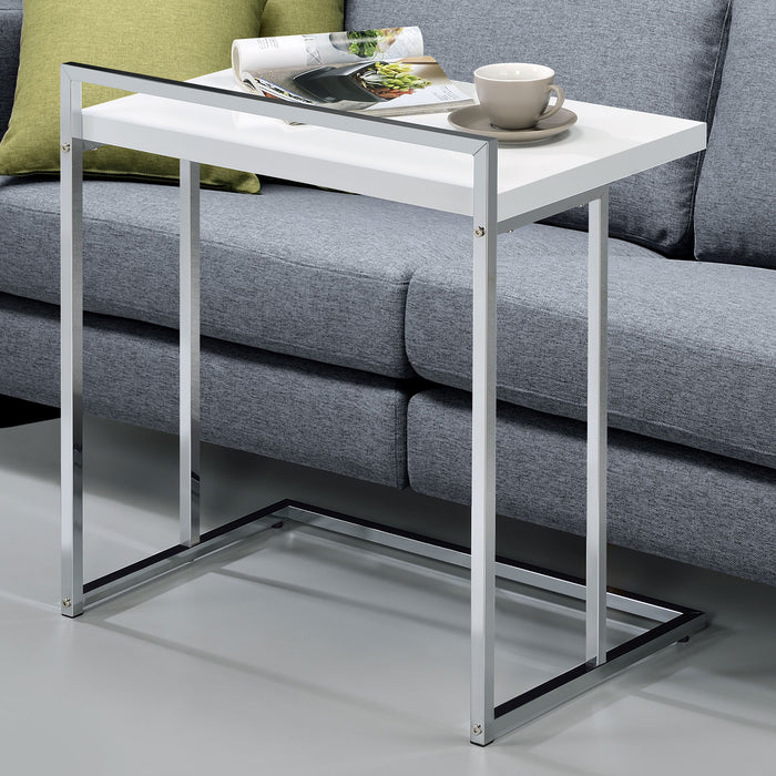 Dani Rectangular Snack Table with Metal Base - U&U Home Budget Furniture (Carteret, NJ)
