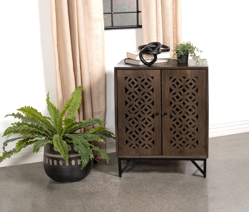 Zaria 2-door Wooden Accent Cabinet Brown - U&U Home Budget Furniture (Carteret, NJ)