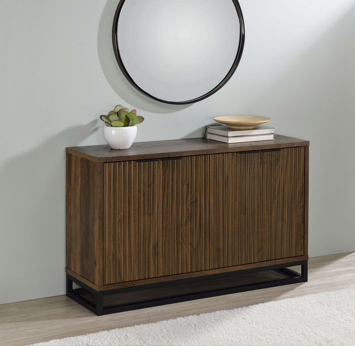 Ryatt 4-door Engineered Wood Accent Cabinet Dark Pine - U&U Home Budget Furniture (Carteret, NJ)