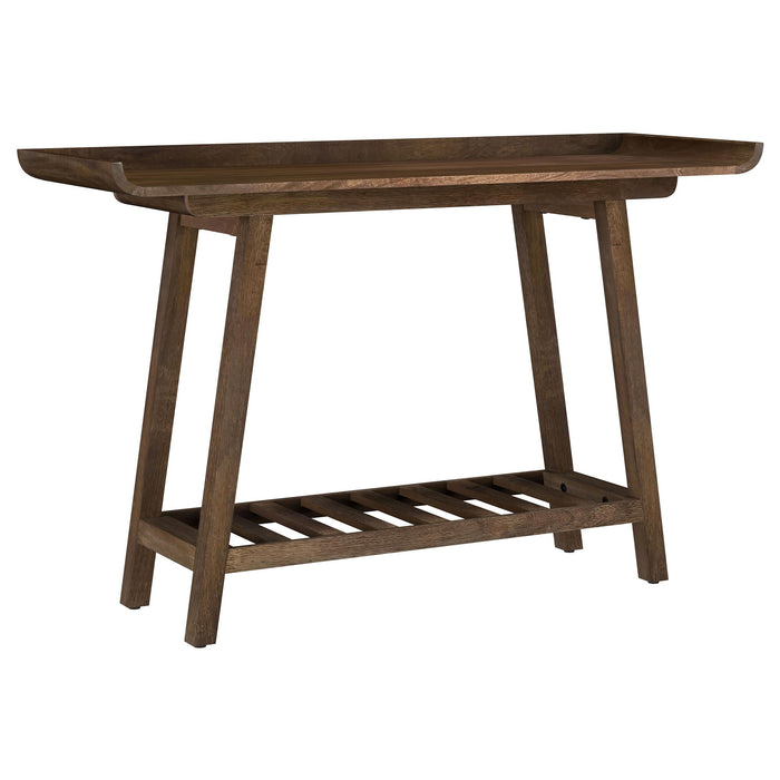 Ornelas 46-inch Console Table with Slatted Shelf Mango Brown - U&U Home Budget Furniture (Carteret, NJ)