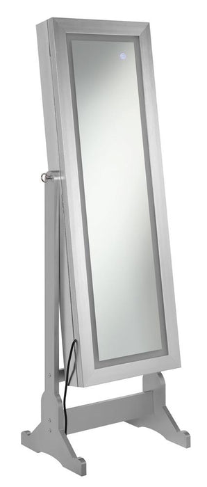 Moore Jewelry Cheval Mirror Silver - U&U Home Budget Furniture (Carteret, NJ)