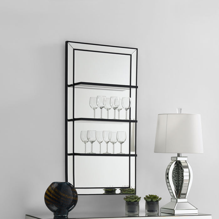 Oriel 3-Shelf Rectangle Wall Mirror - U&U Home Budget Furniture (Carteret, NJ)