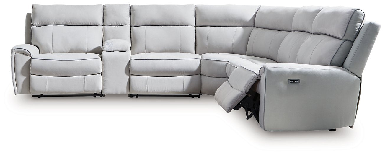 Social Pointe Reclining Sectional with Storage Console - U&U Home Budget Furniture (Carteret, NJ)