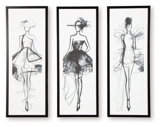 Mckerrick Wall Art Set (Set of 3) - U&U Home Budget Furniture (Carteret, NJ)