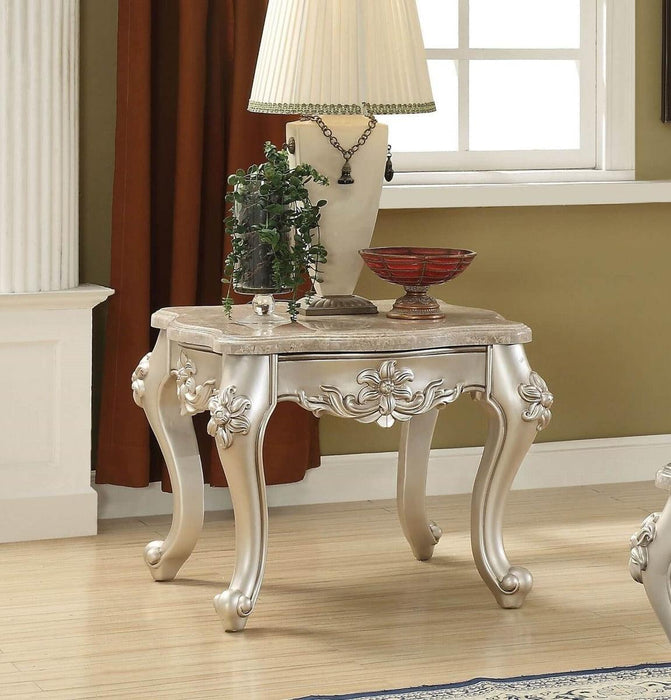 Acme Furniture Ranita End Table with Marble Top in Champagne 81042 - U&U Home Budget Furniture (Carteret, NJ)
