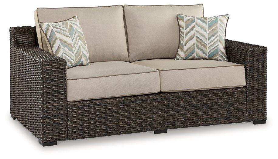 Coastline Bay Outdoor Loveseat with Cushion - U&U Home Budget Furniture (Carteret, NJ)