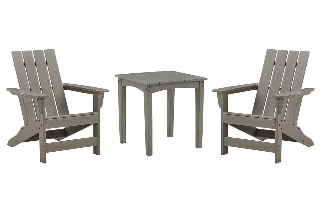 Visola Outdoor Adirondack Chair Set with End Table - U&U Home Budget Furniture (Carteret, NJ)