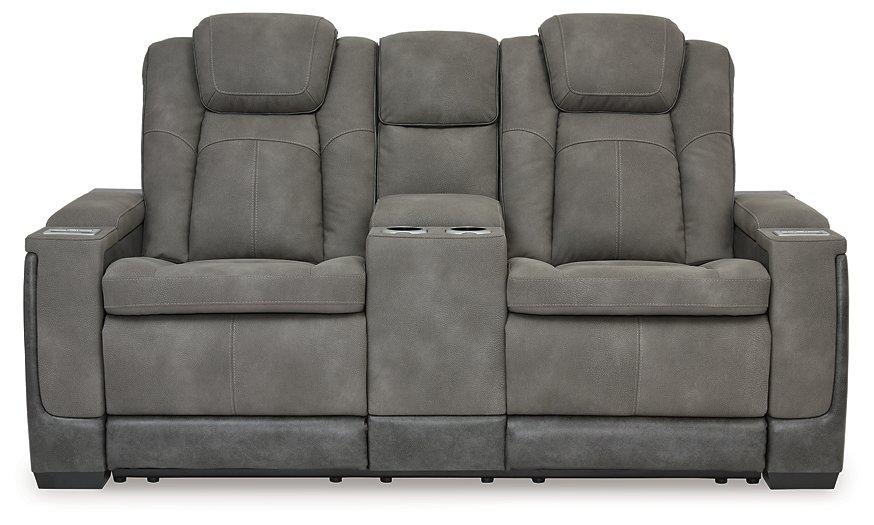 Next-Gen DuraPella Power Reclining Loveseat with Console - U&U Home Budget Furniture (Carteret, NJ)