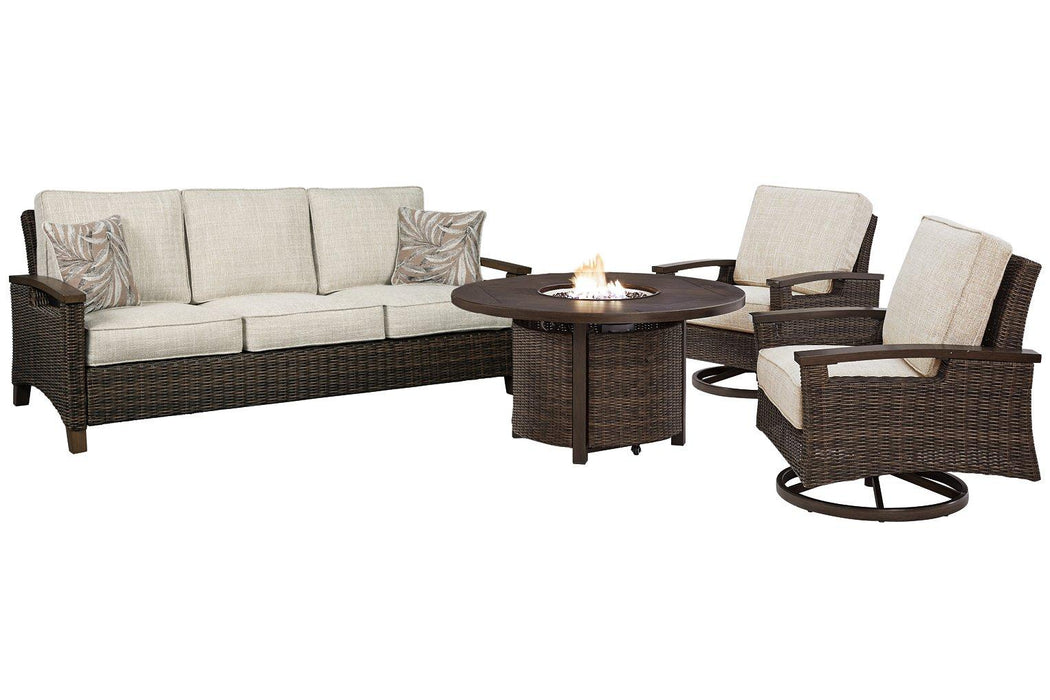 Paradise Trail Outdoor Sofa, Lounge Chairs and Fire Pit Table - U&U Home Budget Furniture (Carteret, NJ)