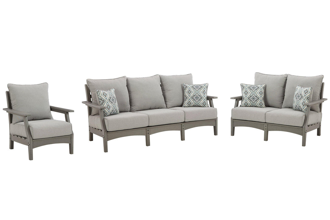 Visola Outdoor Seating Set - U&U Home Budget Furniture (Carteret, NJ)