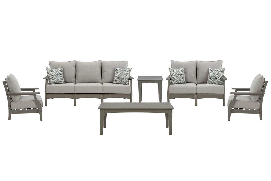 Visola Outdoor Sofa and Loveseat Set - U&U Home Budget Furniture (Carteret, NJ)