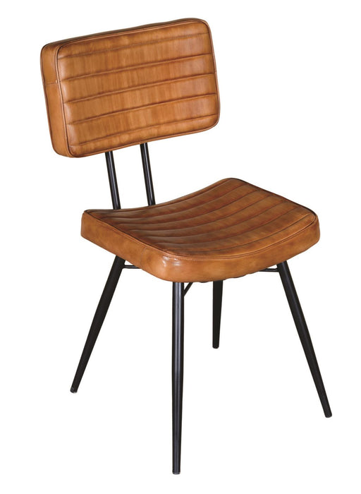 Misty Padded Side Chairs Camel and Black (Set of 2) - U&U Home Budget Furniture (Carteret, NJ)