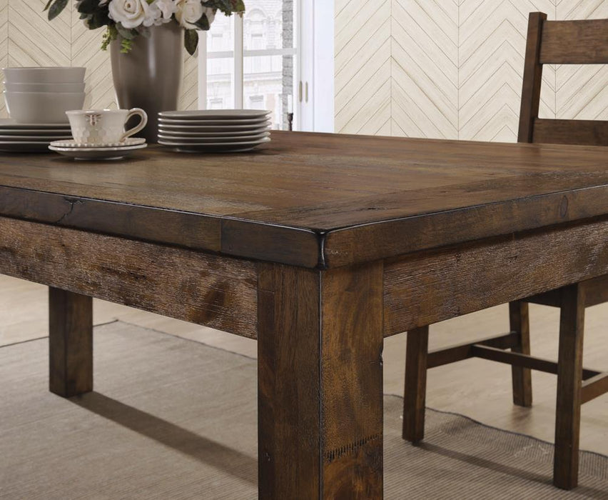 Coleman Rectangular Dining Table Rustic Golden Brown - U&U Home Budget Furniture (Carteret, NJ)
