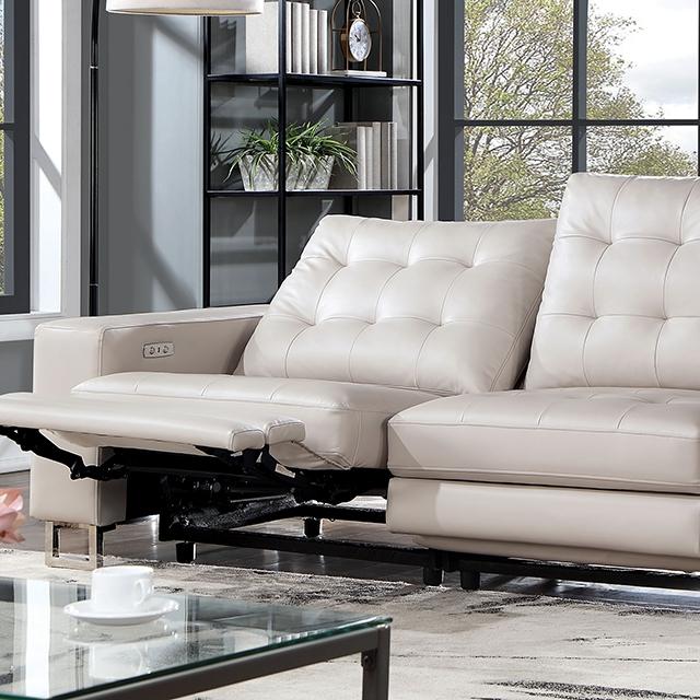 ABBERTON Power Loveseat, Beige - U&U Home Budget Furniture (Carteret, NJ)