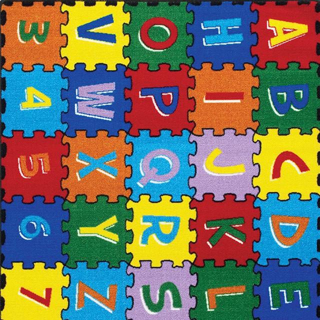 Abbey Alphabet/Multi 4' 9" X 6' 9" Area Rug - U&U Home Budget Furniture (Carteret, NJ)