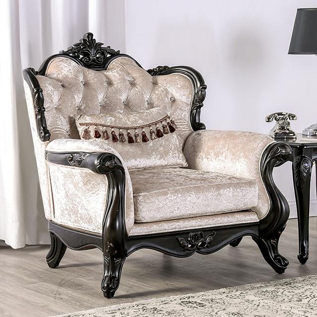 Acapulco Espresso & White Chair - U&U Home Budget Furniture (Carteret, NJ)