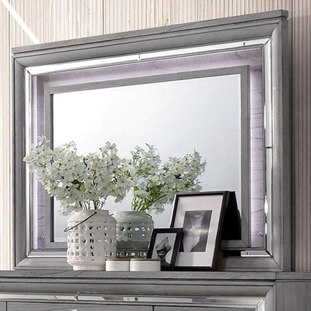 Alanis Light Gray Mirror - U&U Home Budget Furniture (Carteret, NJ)