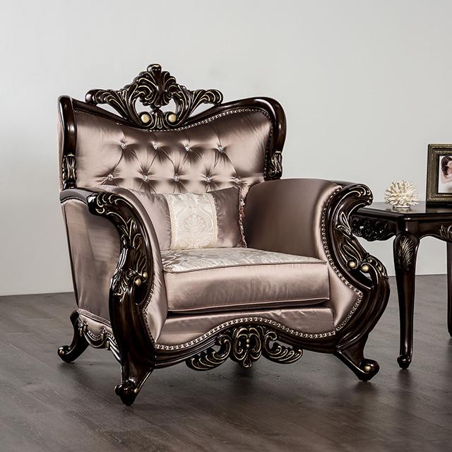 Albacete Chair Cherry & Campage - U&U Home Budget Furniture (Carteret, NJ)