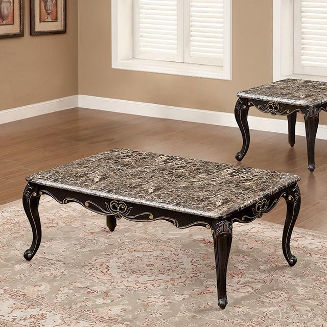 Albacete Coffee Table Walnut & Campage - U&U Home Budget Furniture (Carteret, NJ)