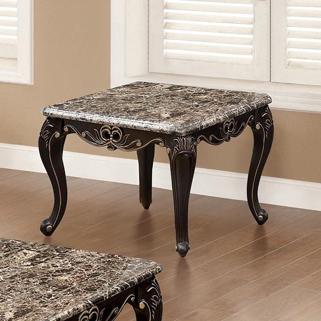Albacete End Table Walnut & Campage - U&U Home Budget Furniture (Carteret, NJ)