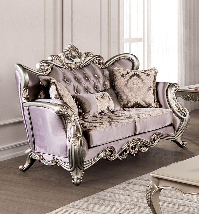 Albacete Loveseat Campage & Walnut - U&U Home Budget Furniture (Carteret, NJ)