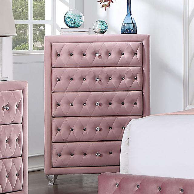 ZOHAR Chest, Pink - U&U Home Budget Furniture (Carteret, NJ)