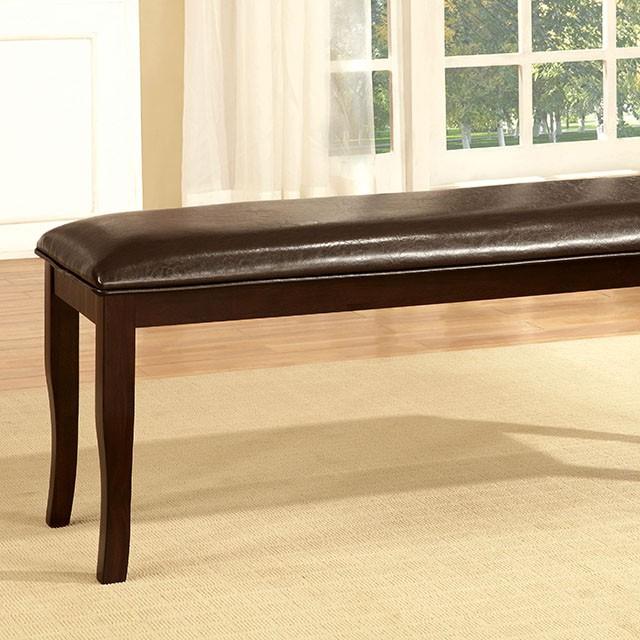 Woodside Dark Cherry/Espresso Bench - U&U Home Budget Furniture (Carteret, NJ)