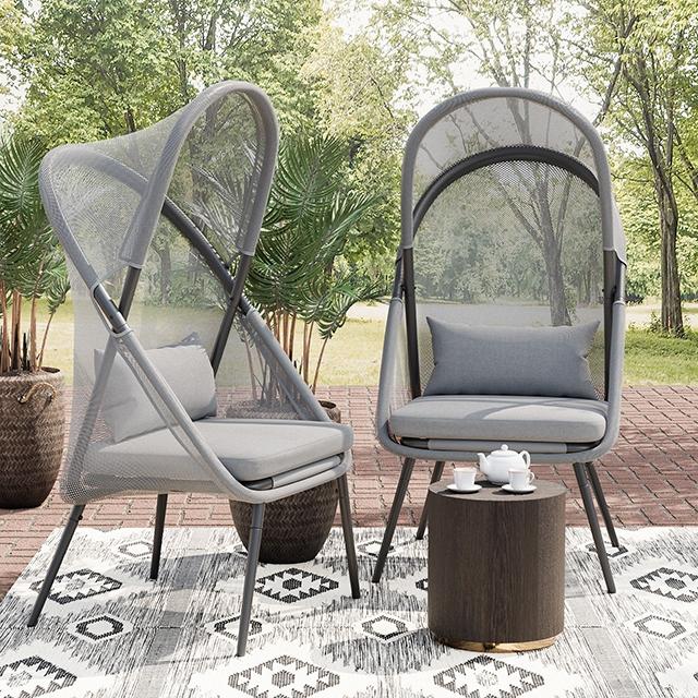 Alverta Foldable Chair Grey & Black (2/Ctn) - U&U Home Budget Furniture (Carteret, NJ)