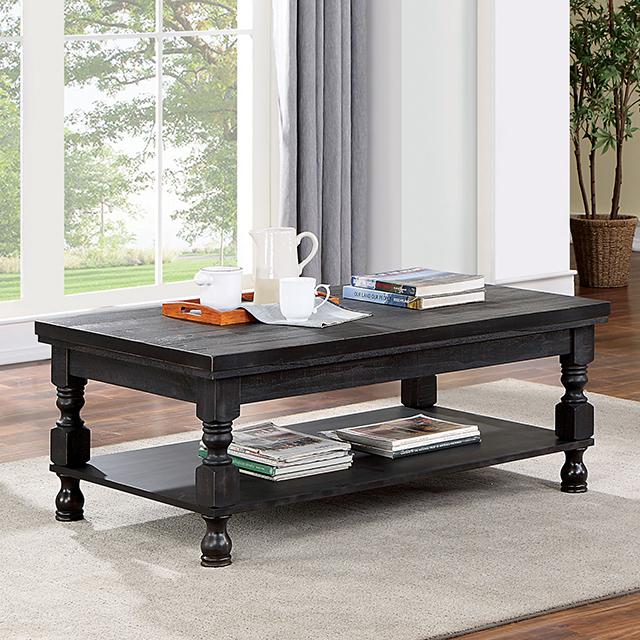 CALANDRA Coffee Table, Antique Black - U&U Home Budget Furniture (Carteret, NJ)