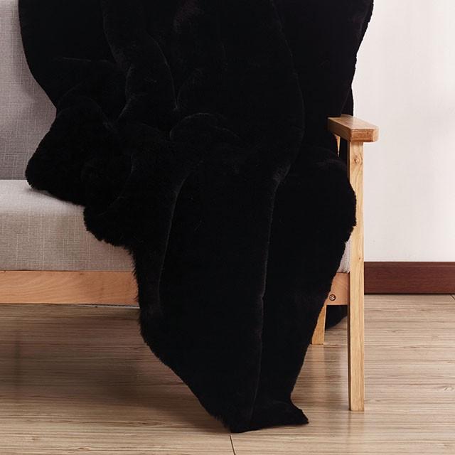 Caparica Black Throw, Black - U&U Home Budget Furniture (Carteret, NJ)
