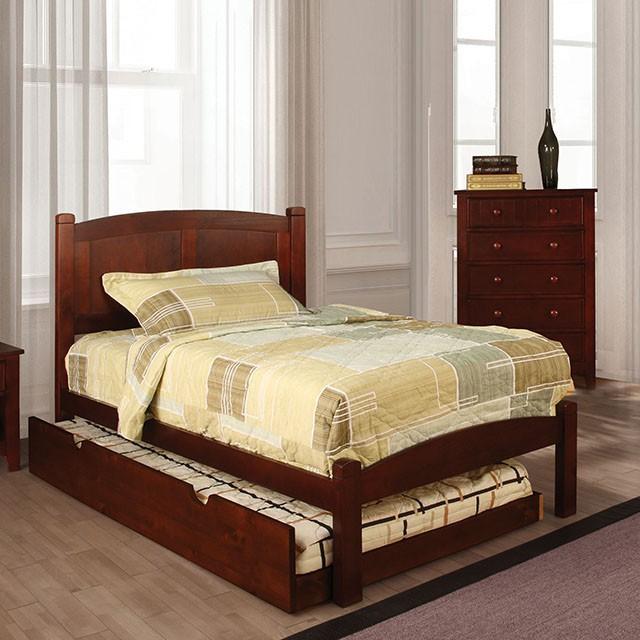 Cara Cherry Twin Bed - U&U Home Budget Furniture (Carteret, NJ)