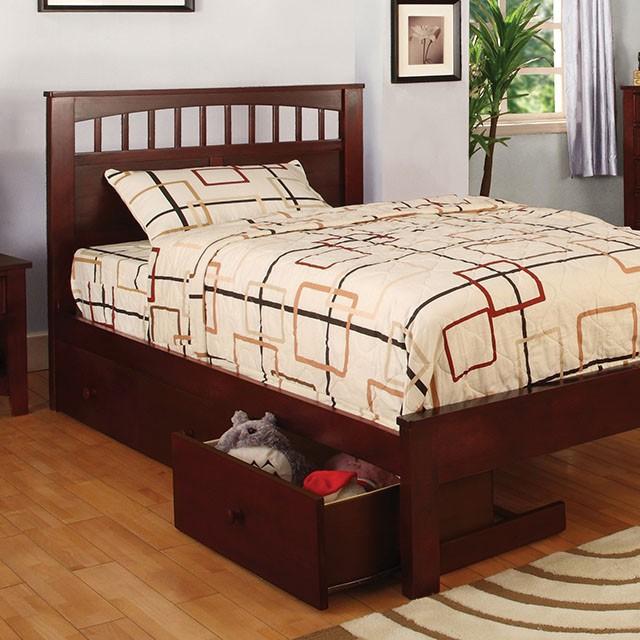 Carus Cherry Twin Bed - U&U Home Budget Furniture (Carteret, NJ)