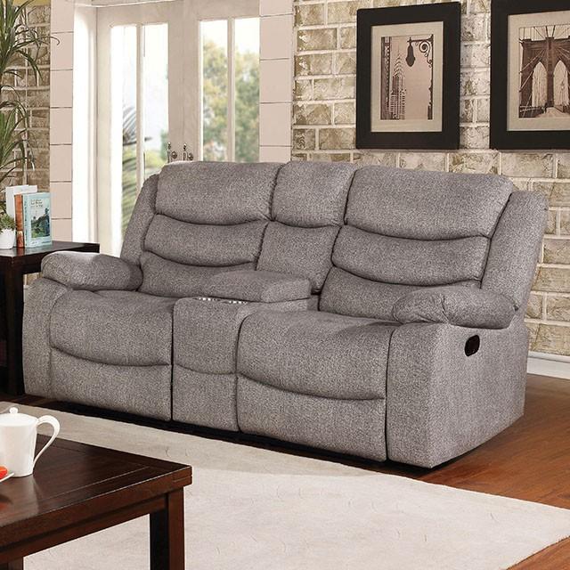 Castleford Light Gray Console Love Seat - U&U Home Budget Furniture (Carteret, NJ)
