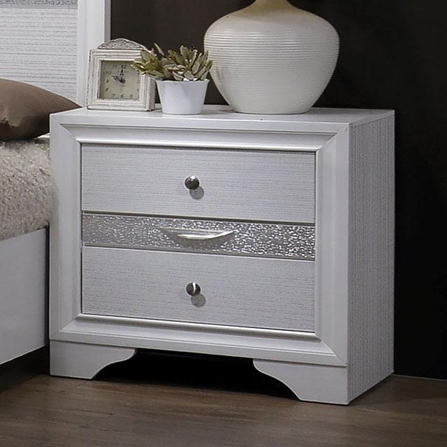 Chrissy White Night Stand - U&U Home Budget Furniture (Carteret, NJ)