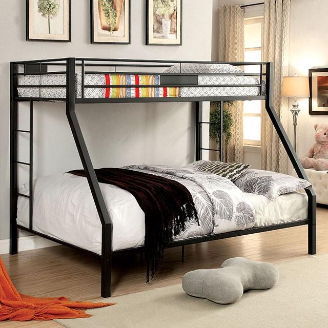 CLAREN Black Twin/Queen Bunk Bed - U&U Home Budget Furniture (Carteret, NJ)