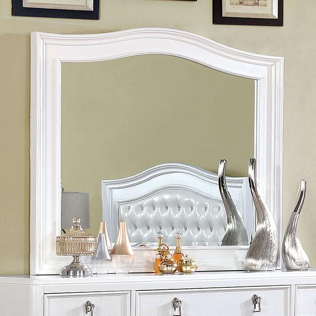 Ariston Mirror White, Silver, & Black - U&U Home Budget Furniture (Carteret, NJ)