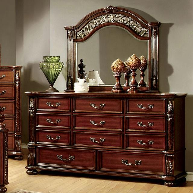 ARTHUR Brown Cherry Dresser - U&U Home Budget Furniture (Carteret, NJ)